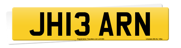 Registration number JH13 ARN